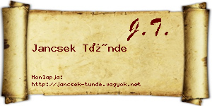 Jancsek Tünde névjegykártya